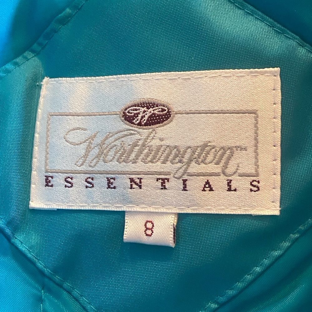 Worthington Essentials Vibrant Blue Turquoise Outerwear Jacket Size 8 - Picture 11 of 16
